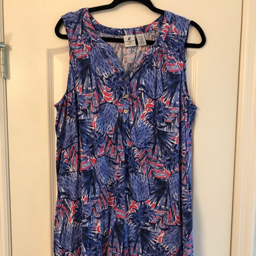 XXL Caribbean Joe Pink & Periwinkle Dress